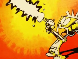 Spaceman Spiff about to get a minor penalty.