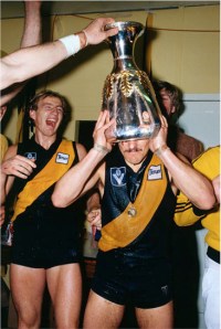 1980 Tiger celebrations, so long ago they wore lace-up guernseys: This was supposed to happen every year ... 