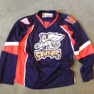 Grand Rapids is Detroit's feeder team, in the AHL. We follow it closely, watching guys like Nyquist, Tatar, Jurco, and more, get better and closer to Red Wings action. I decided it would be a cool, obscure jersey to wear to training ... 