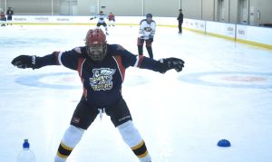 Despite what my teammates might say, this is not how I would normally skate. Power Skating with Zac takes you to strange places. Photo: Macklin