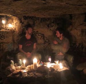 A candlelight dinner in the Oyster Room.