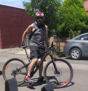 With my fancy bike; brain loop purged.