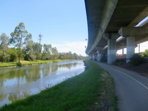 Riding Railway Canal ... the glamour mile of Melbourne's bike paths.