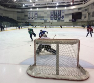 The Ice working on shots, Tuesday before finals weekend. 