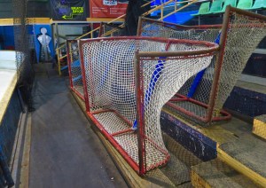 Dormant goals in the stands.